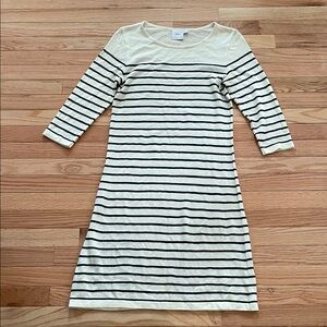 ASOS Black and Cream Striped Long Sleeve Dress